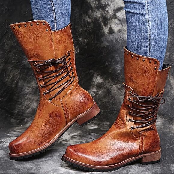 Bet Stu Fen Mid Calf Leather Boot - Picture 12 of 13